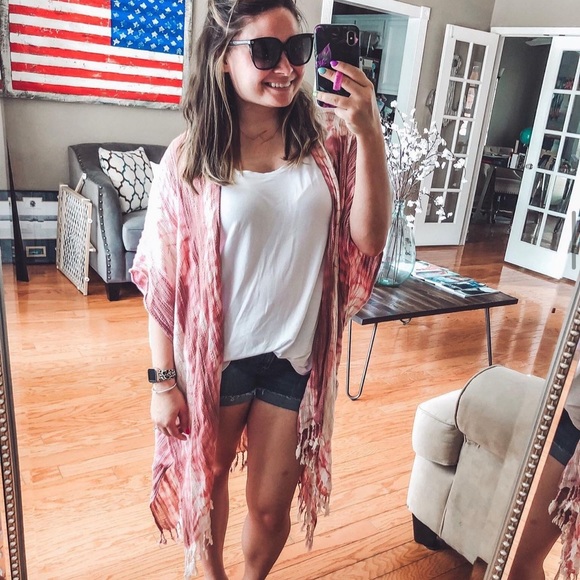 Free People Tops - Free People Tie Dye Pink Kimono